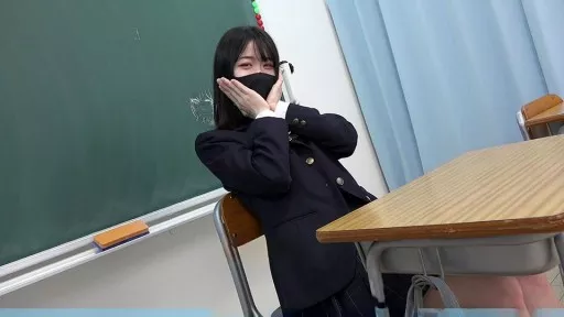 2nd grade C class Aku-chan's slim white beautiful breasts shake and take a gonzo!