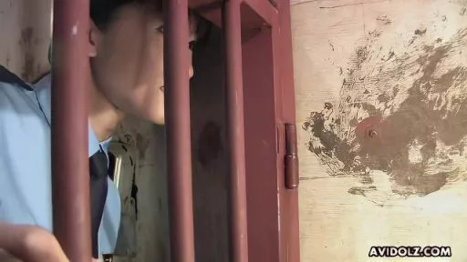 Getting her cunt fucked with toys helped from the officer